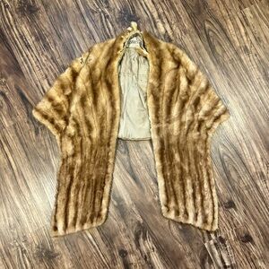 Brown Vintage Fur Shawl